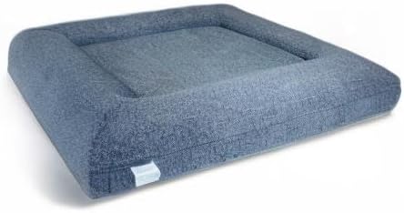 Bluewater Dog Luxury Boucle Orthopedic Memory Foam Dog Bed with Waterproof Liner and Machine Washable Cover with YKK Zippers (Medium, 37" L x 30" W x 6" Th, Ocean Blue)