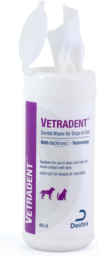 Vetradent Dental Wipes, 60 ct