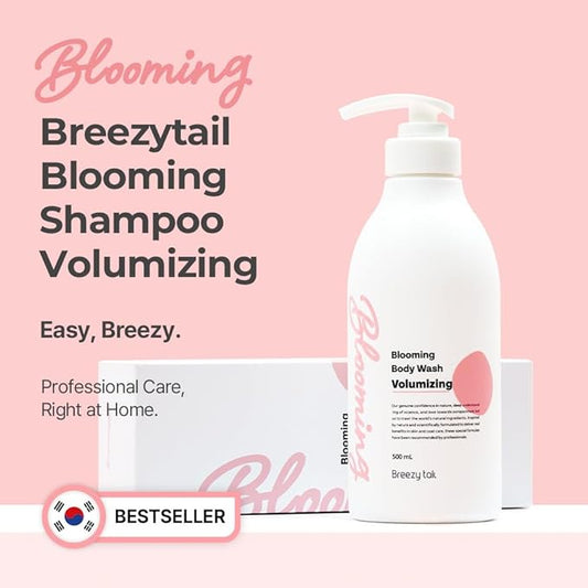 Breezytail Blooming Volumizing Dog Shampoo, Loved by Top Korean Groomers, Volumizing Formula for a Shiny & Fluffy Coat – Easy Breezy, Professional Care at Home (16.9 fl oz/500ml) (16.9 fl oz)