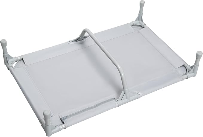 Love&go Elevated Dog Bed with Metal Frame, Cooling Raised Pet Cot for Dog and Cat (M - Grey, Medium-29.9x19.5x5.5 inch)
