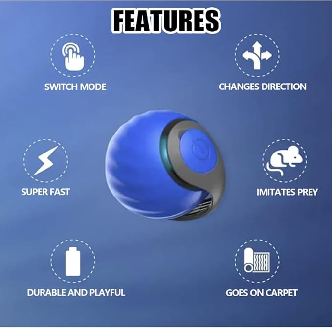 AMATFFUG 2 Packs Speediest Tail 2.0 Cat Toy,Interactive CatToy,CatToys for Indoor Cats,Chewie Viral Cat Ball,Adjustable Sports Rolling Toy,Electric Rolling Ball Christmas Birthday Gift for Pets