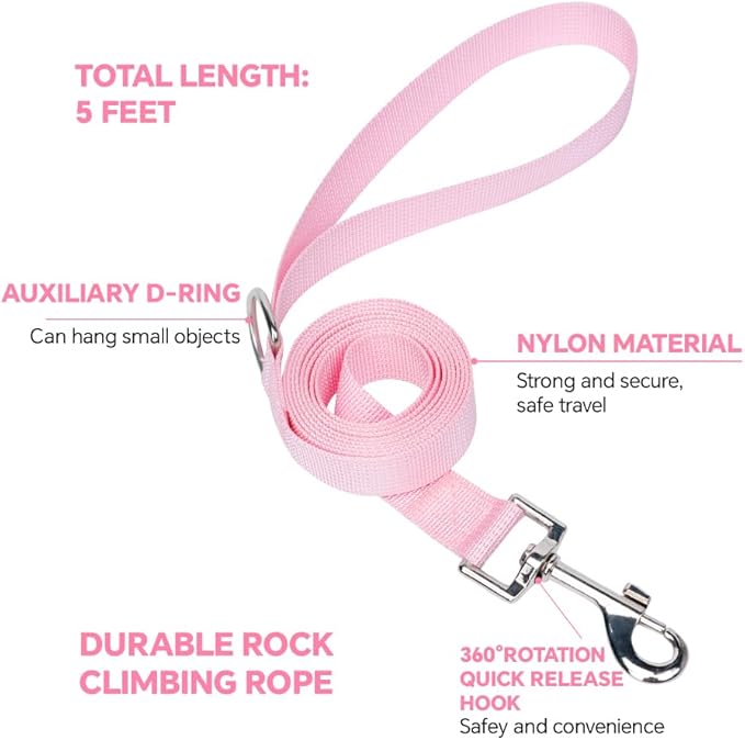 Cat Harness and Leash Set with AirTag Holder: Upgraded Escape Proof Vest with Lead for Small Dog Puppy Large Cat Walking,Soft Breathable Mesh Coat with Reflective Strip (Pink, L)
