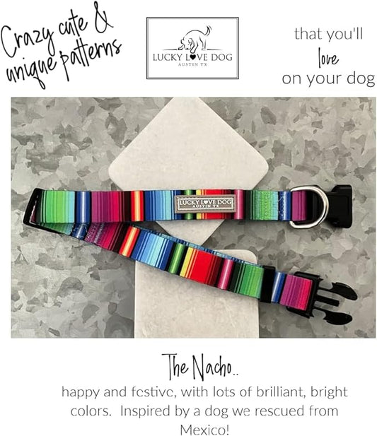 Lucky Love Dog - Adjustable Dog Collar with Easy Click Buckle for Small Dogs, Durable, & Comfortable for Male & Female Dogs, Pet Collar for Puppies & Adult Ones - Nacho, XS