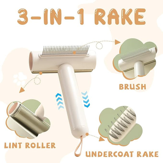 3-in-1 Cat Brushes for indoor Cats, Multifunctional Slicker Brush, Pet Brush for Shedding