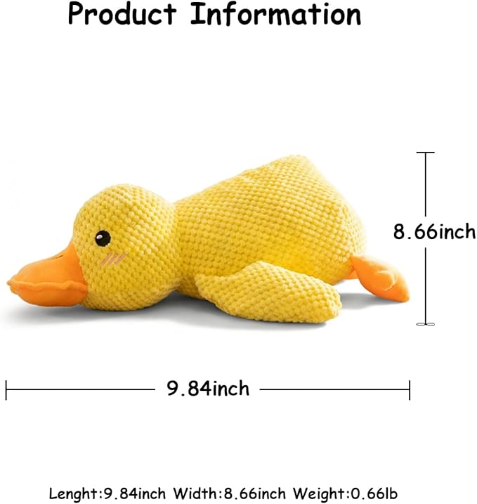 Cute Squeaky Duck Plush Toy for Small Medium Dogs, Soft Chew Toys with BB Squeaker for Gentle Chewers, Interactive Comfort and Fun Dog Toys for Boredom Relief