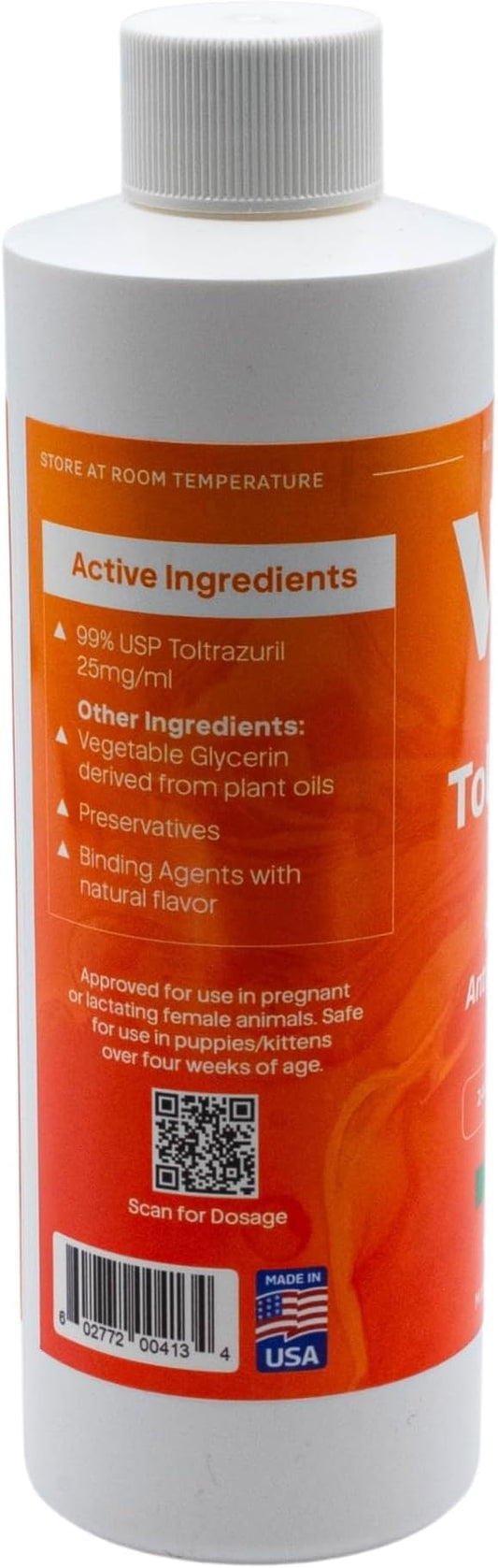 ToltraMax Toltrazuril 2.5% for Horses, Dogs, Cats, 240mL/8 Ounce, for Non-Food Chain Animals, Alfalfa