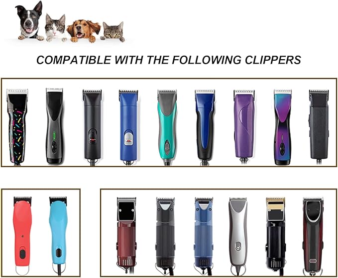 DODAER 7 Pack Detachable Pet Dog Grooming Clipper Ceramic Blades Set,Compatible with Andis,Oster A5,Wahl KM10 Series Clippers,Gold (10+30+40+7FC+5FC+4FC+3FC)