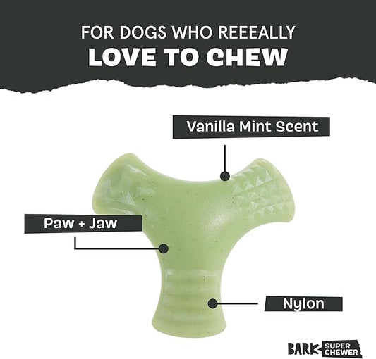 Barkbox Super Chewer Tough Dog Chew Toys for Aggressive Chewers, Dental Stimulating (Chopper - Large)