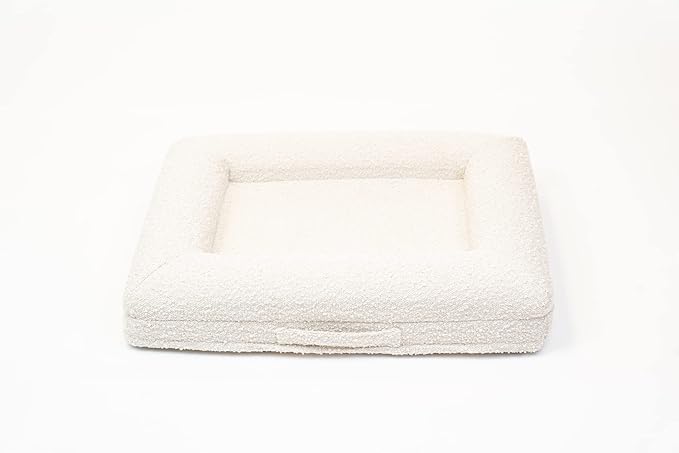 Bluewater Dog Luxury Boucle Orthopedic Memory Foam Dog Bed with Waterproof Liner and Machine Washable Cover with YKK Zippers (Small, 29" L x 23" W x 6" Th, Cloud)