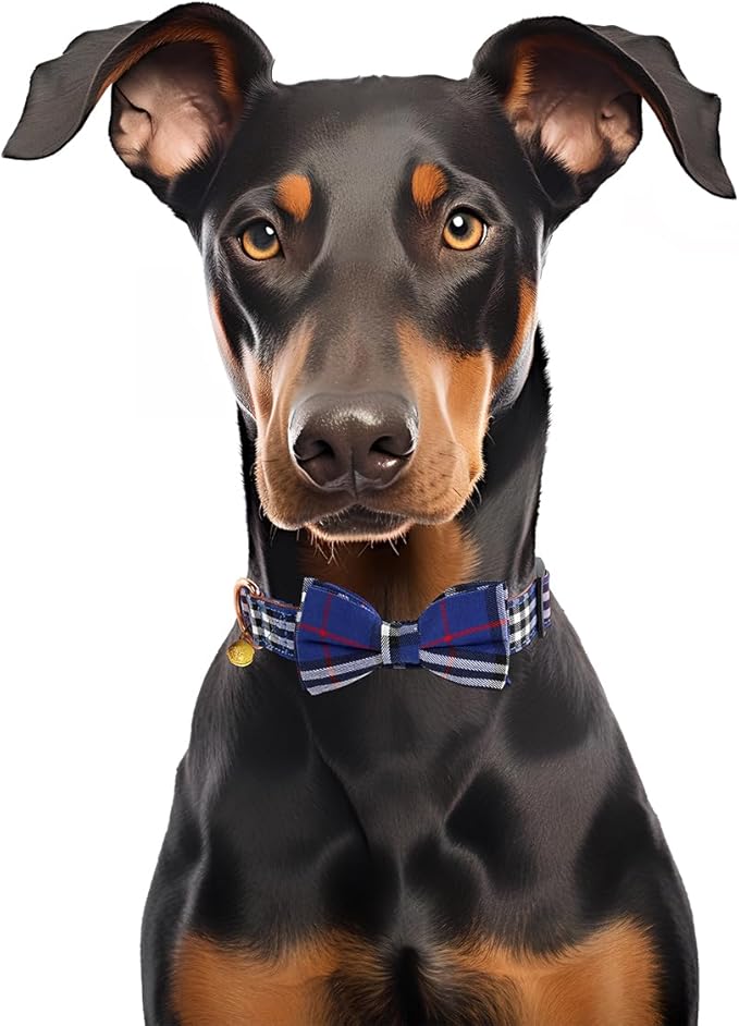 Yizepet Dog Collar with Bow Tie- Adjustable pet Collar for Dogs with Plastic Buckle Collar, Stylish Pattern for Small Medium or Large Boy and Girl Dog and Cat