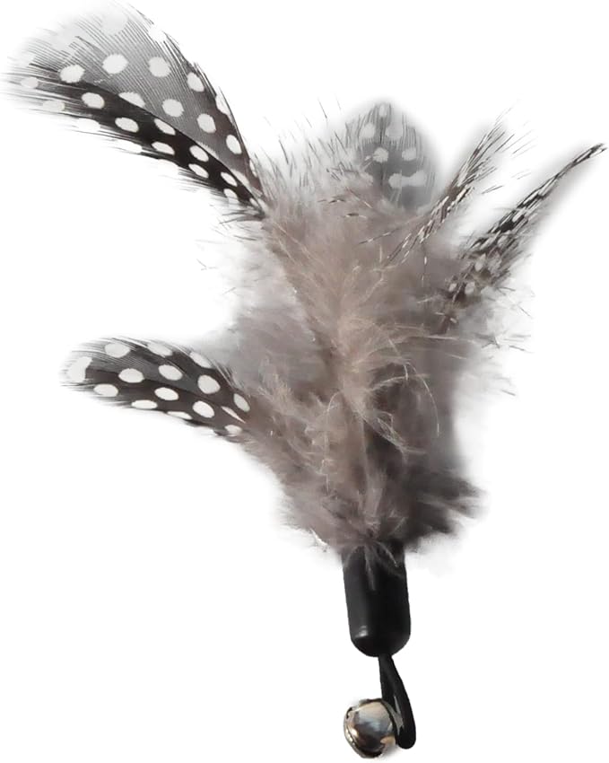 EcoCity Cat Toys - No Chemical Dyeing Cat Feather Toys for Indoor Cats - Include Cat Wand and Natural Feather Refills