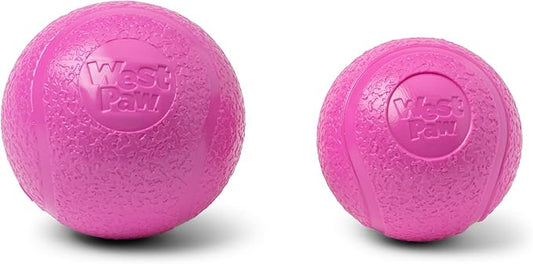 WEST PAW Boundr Ball Dog Fetch Toy – Bouncing Toys for Dogs, Fetch, Catch, Chewing, Play – Floatable, Recyclable Balls – Large Hot Pink