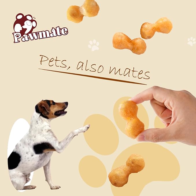 Pawmate Dog Treats Chicken Wrapped Peanut Butter Bones 2.5'', Easily Digestable Dog Chews Rawhide Free Grain Free, Chewy Training Treats Snacks for Small Medium Large Dogs, 10.6 oz