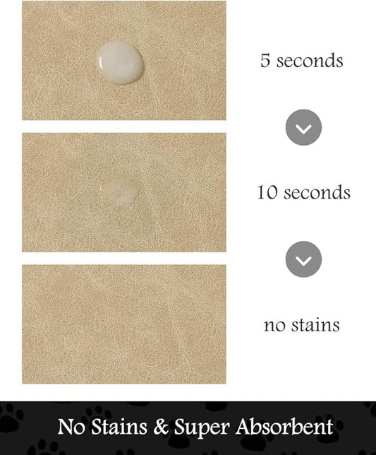 Pet Feeding Mat-Absorbent Dog Mat for Food and Water Bowl-No Stains Quick Dry Water Dispenser Mat-Dog Accessories Pet Supplies-Bowl for Messy Drinkers(Beige,12"x19"