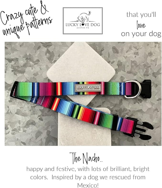 Lucky Love Dog - Adjustable Dog Collar with Easy Click Buckle for Small Dogs, Durable, & Comfortable for Male & Female Dogs, Pet Collar for Puppies & Adult Ones - Nacho, Small