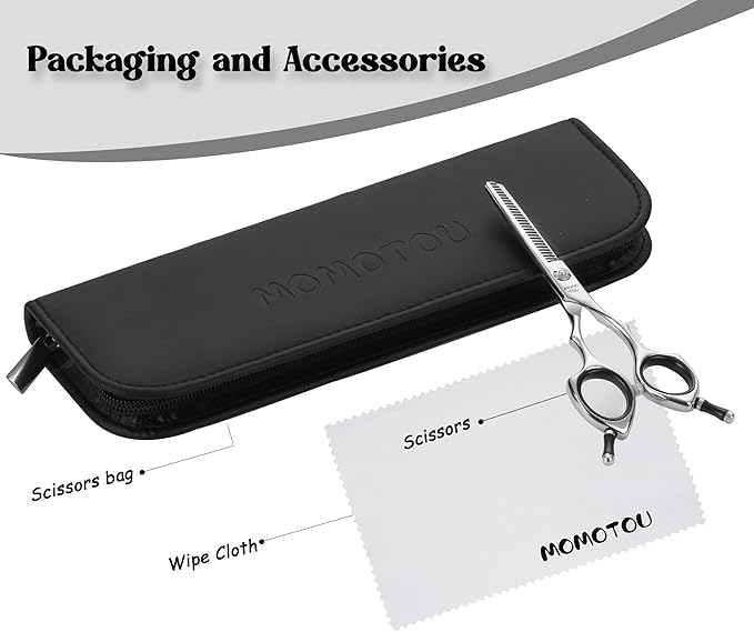 Momotou Dog Grooming Scissors 5 inch Small Thinning Scissors Super Light Professional 440C Stainless Steel Pet Shears for Trimming Face and Paws Nose Ear Easy Use.