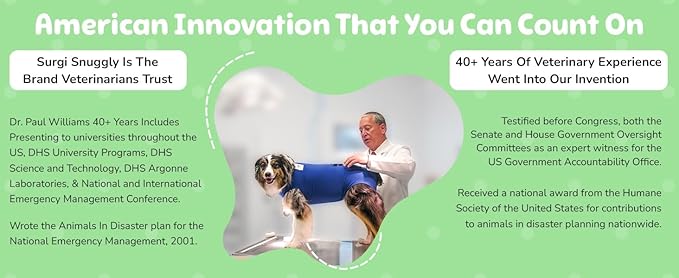 SurgiSnuggly Veterinary Invented Dog Surgery Recovery Suit for Female and Male Dogs,Spay,Neuter Dog Cone Onesie, Surgical Recovery Bodysuit for After Surgery Small,Medium,Large Dogs BB LS