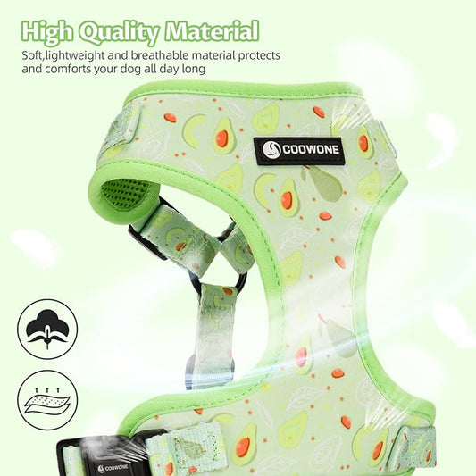Dog Harness and Leash Set, Adjustable Dog Harness, Dog Leash, No Pull No Choke Puppy Harnesses for Walking Training for Small Medium Pet