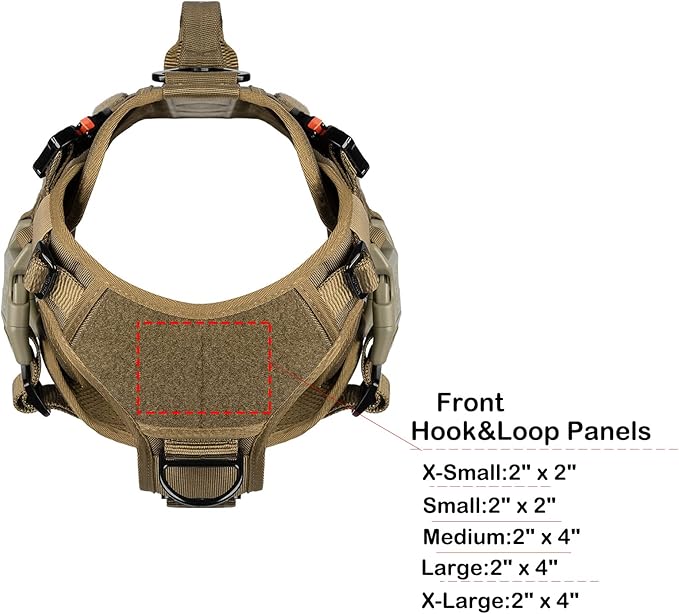 ICEFANG GN3 Tactical Dog Harness with 6X Buckle,Dog Molle Vest with Handle,3/4 Body Coverage,Hook and Loop Panel for ID Patch,No Pulling Front Clip (M (25"-31" Girth), Coyote Brown)