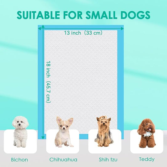 JollyMate Punny Pee Pads 13"x18", 100 Pack Strong Absorption & Leak-Proof Dog Pee Pads, Waterproof and Quick-Dry Pee Pads for Dogs and Cats, Rabbits