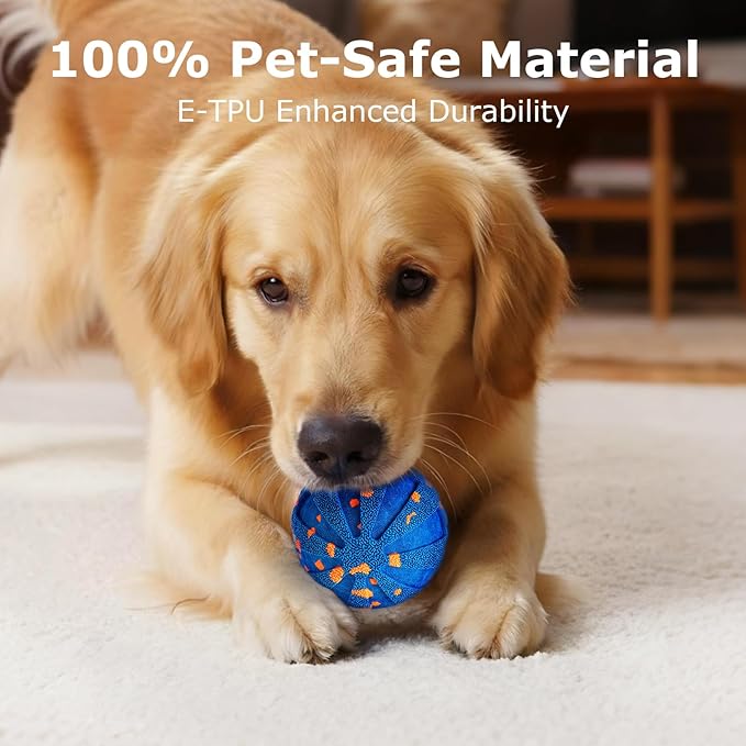 Interactive Dog Toys Ball, Automatic Moving, Bouncing Chew Toys, E-TPU Material, Suitable for Large and Medium-Sized Dogs, Used for Boredom Relief and Daily Training, USB Rechargeable