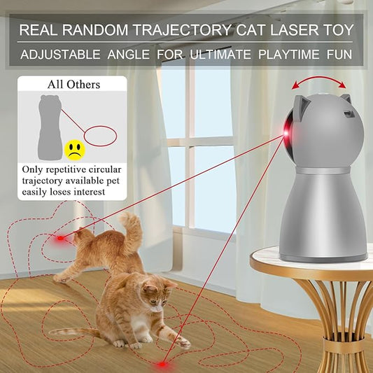 YVE LIFE Laser Cat Toys for Indoor Cats,The 4th Generation Real Random Trajectory Motion Activated Rechargeable Automatic Cat Laser Toy,Interactive Cat Toys for Bored Indoor Cats/Kittens (Gray)