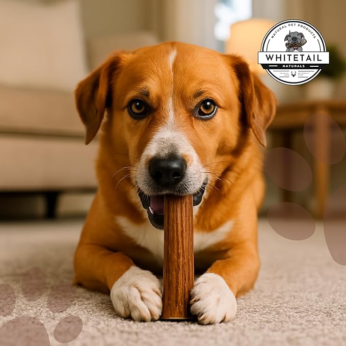 WhiteTail Naturals - Deer Antlers for Dogs - Long Lasting Antler Dog Chews - Crafted in USA, Naturally Shed Antler Dog Bones for Aggressive Chewers (Thick-Medium- 1 Pack)