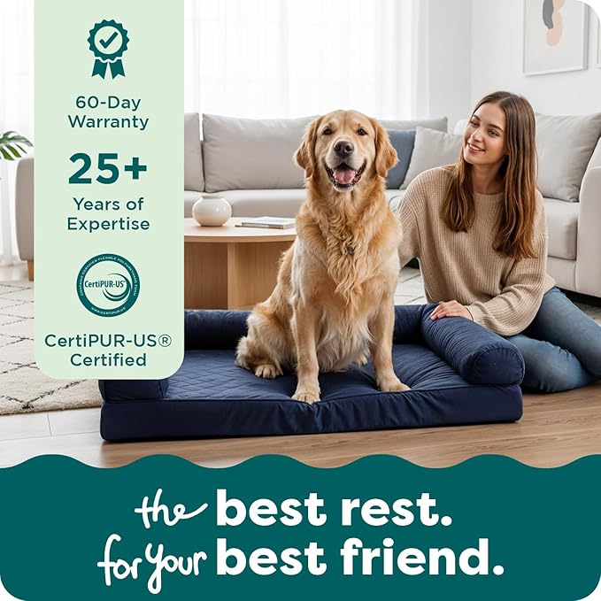 FurHaven Classic Sofa Orthopedic Dog Bed for Large Dogs, Egg Crate with a Solid Orthopedic Foam Base for Joint Support, Removable Washable Cover, Jumbo Plus XXL, Quilted Sofa, Silver Gray