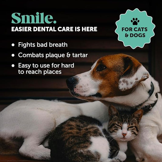 Dog Dental Finger Wipes for Teeth Cleaning Plaque Off - Dental Care for Dogs & Cats, Stain & Tartar Remover for Teeth, Finger Toothbrush Wipes, Gum Care with Zinc, Green Tea, + Postbiotics - 30 ct