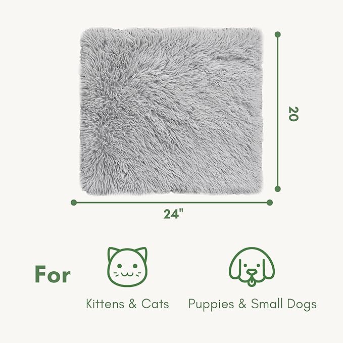petfelix Self-Warming Cat Mat, Non-Skid Thermal Pet Blanket for Indoor & Outdoor Cats, Washable Insulated Mat for Cat House or Carrier, 24"x20", Gray