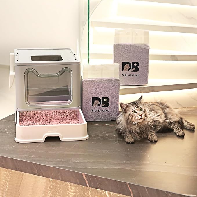 DI BI GRAMAS Cat Litter 12LB/2 Packs Dust-Free Clumping Tofu Cat Litter Quickly Absorb Odors Toilet Can Flush Into The Toilet Pure Natural tofu cat Litter (Peach)