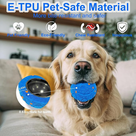Interactive Dog Ball, Automatic Moving, Bouncing Chew Toys, Wicked Balls with 3 Modes, E-TPU Vibrating Dog Ball for Medium and Large Dogs, IP54 Waterproof, Birthday Gifts for Dogs(Blue)