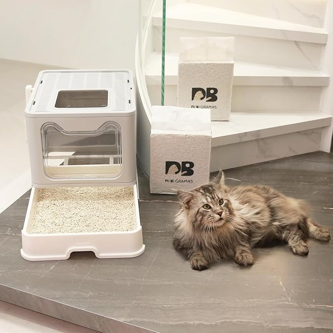 DI BI GRAMAS Cat Litter 24LB/4 Packs Dust-Free Clumping Tofu Cat Litter Quickly Absorb Odors Toilet Can Flush Into The Toilet Pure Natural tofu cat Litter (Original Flavor)