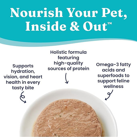 Solid Gold Wet Cat Food Pate - Healthy Canned Cat Food Pate w/Real Tuna & Sardine, Omega Fatty Acids, Vitamins & Minerals - Grain Free & Gluten Free Can Meals for Cats & Kittens - 3ct/3oz Cans