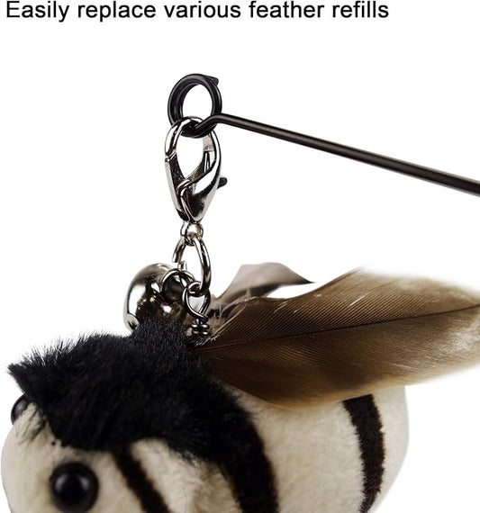 TTcat Cat Wand Toy Feather Replacement Cat Toy Attachments Refills,10 Pcs Simulation Insects Bird Feathers.