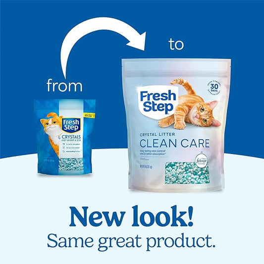 Fresh Step Crystals, Premium Cat Litter, Scented, 8 Pounds, Pack of 2 (Package May Vary)