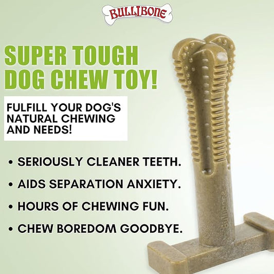 Bullibone Nylon Dog Chew Toy Spin-a-Bone - Interactive Dog Toy, Triggers Natural Instincts, and Improves Oral Health