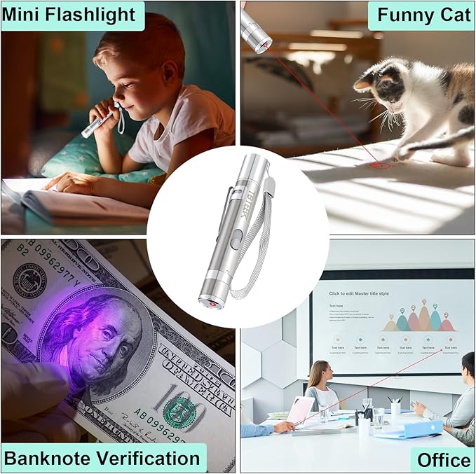 TBTeek Cat Toys, Rechargeable, 3 Light Modes & 5 Fun Patterns, Portable Interactive Kitten Pet Dog Cat Mouse Toy for Fun Chase Play Exercise