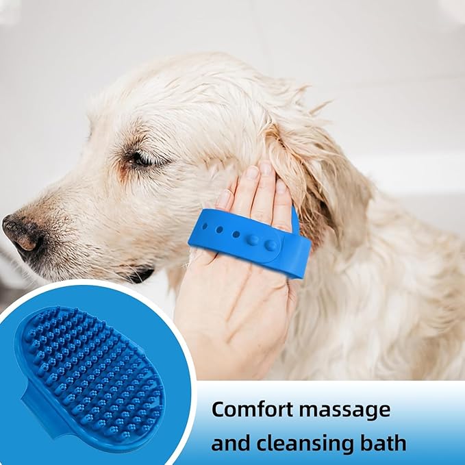 KUEIOX Dog Brush for Shedding,9 PCS in One Pet Slicker Hair Brush Kit with Pet Nail Clipper and File - Dog Cat Grooming Deshedding Undercoat Rake Brush Comb for All Small Large Dogs Cats Blue