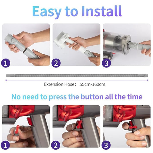Dog Grooming Vacuum Attachment Kit, Pet Vacuum Brush for Shedding Grooming with Slicker, Dematting Brush for Cat Dog Hair Remover, for Dyson V7 V8 V10 V11 V12 V15