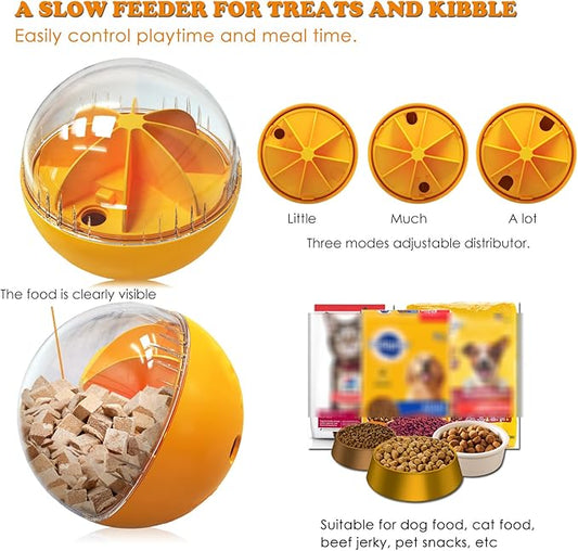 Interactive Dog Toy for Aggressive Chewers, Dog Treat Toys Interactive Large Dogs for Mental Stimulation, Treat Dispenser for Medium to Large Dogs (Orange)