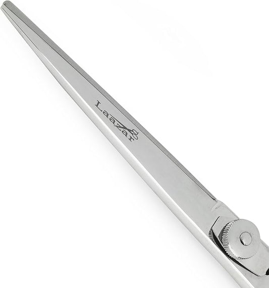 Laazar Pro Pet Grooming Scissors, Premium Steel Dog Grooming Shears with Blue Handles, Long-Lasting Sharp Blades (Straight, 7 Inches)