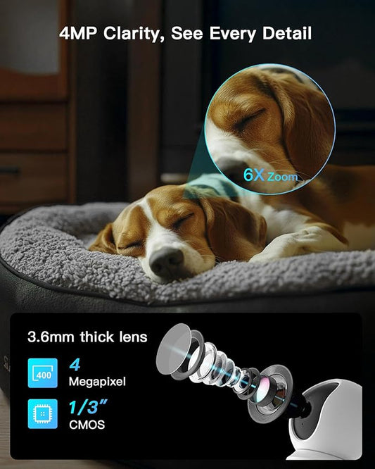 ARENTI 5G Indoor Security Camera 2 Pack, 4MP Pet Camera with Speaker for Dog/Cat, Baby Monitor with Phone App, Dual-Band WiFi, Auto Tracking, Super Night Vision, 64G Local Storage (P2Q 64G 2PC)
