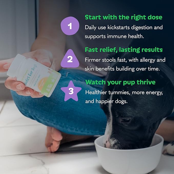 Tails ’N’ Tummies Probiotics for Dogs: 60 Tiny Tablets for Allergies, Itchy Skin, Diarrhea & Digestive Relief – Gentle, Clean Formula for Dogs