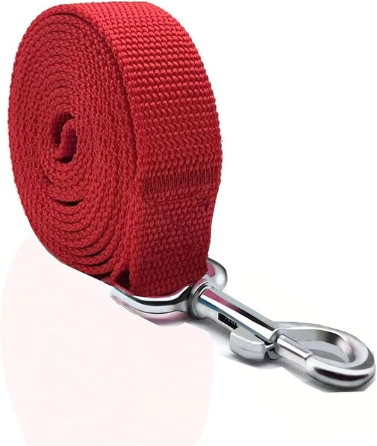 Nylon Dog Leash 4 Ft 5 Feet 6 Foot Long, Walking Training Dog Leashes for Medium Large Dogs, 1 Inch Wide (1" X 5 ft, Red)