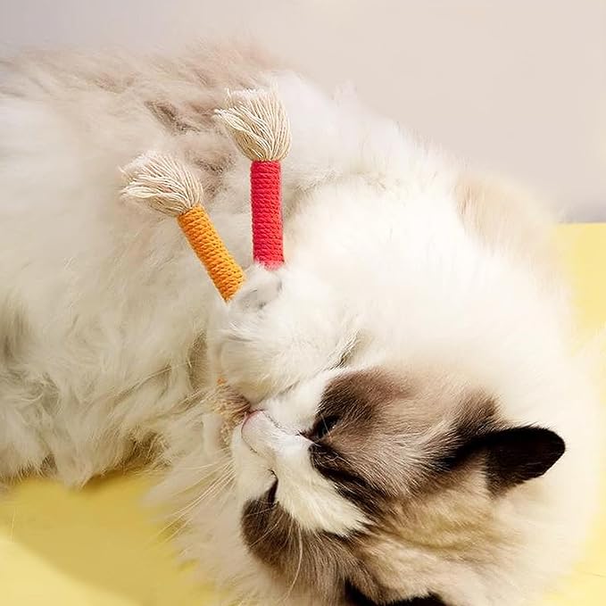 TKWINKT 5 PCS Cat Chew Toy, 5.9in Catnip Toys for Cats, Teeth Cleaning Cat Toys for Indoor Kittens
