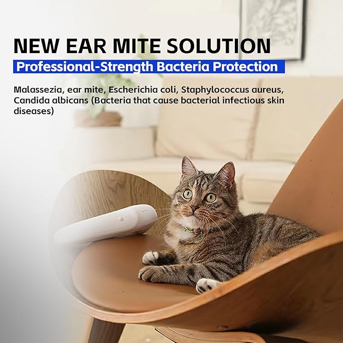 Ear Care Pro for Cats & Dogs- Soothing Relief from Ear Mite & Tick at-Home Ear Comfort with Ozone Technology Cleans Ears & Prevents Infections