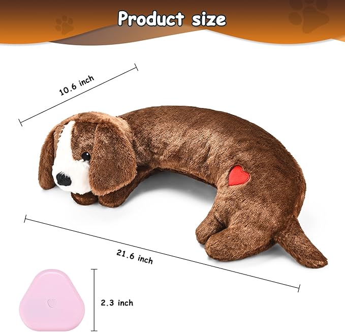 Moropaky Heartbeat Toy Puppy Heartbeat Stuffed Animal Heartbeat Plush Toy for Puppy, Dog Heartbeat Toy for Pet Anxiety Relief Behavioral Sleep Aid Crate Kennel Training Puppy Cuddly Comfort Toy…