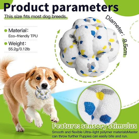 Moonorange Upgrade Dog Balls Interactive Toys for Aggressive Chewers, Indestructible Tennis Durable Bouncy for Fetch Game, Lightweight Floating, White