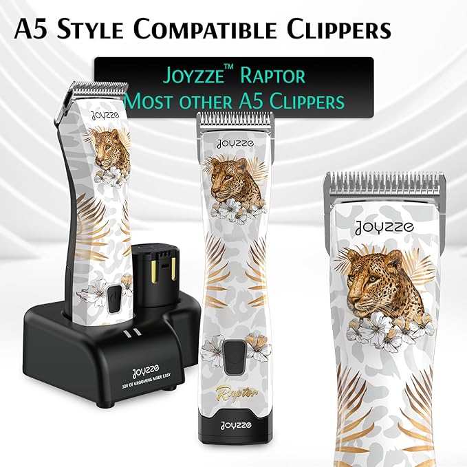 JOYZZE Raptor/Falcon Series A Wide Blade - Professional Grade Dog Clipper Grooming Blades, Detachable, Replacement - Stainless Steel, Coated Ceramic, (A Series #7FW)